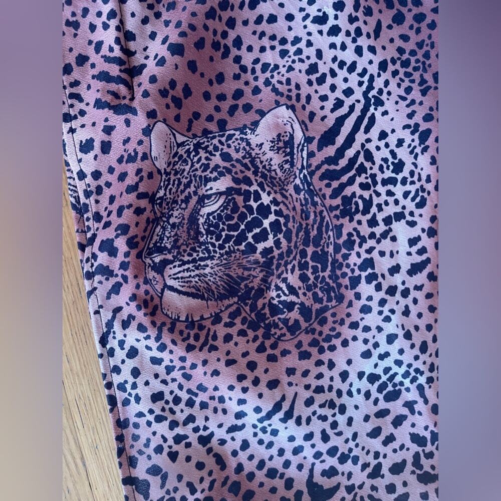 Late 70s-80s Leopard Caftan with Leopard Faces - Picture 6 of 10